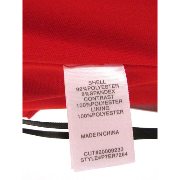 Designer Premier Amour Red Sequin Midi Length Spaghetti Strap Pencil Dress 16.R - Picture 15 of 16